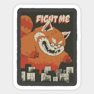 Giant red panda attack city Sticker